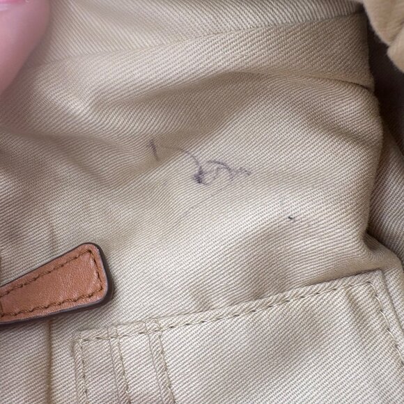 Fossil Leather Satchel Bag Camel Brown Zipper Closure Dual Handle Pre-Owned - Picture 3 of 7